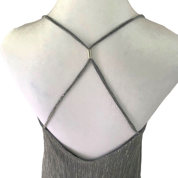 EXPRESS Women Top Cami Tank Silver and Black Tank Shimmer Sparkly Lined Small - Picture 8 of 14